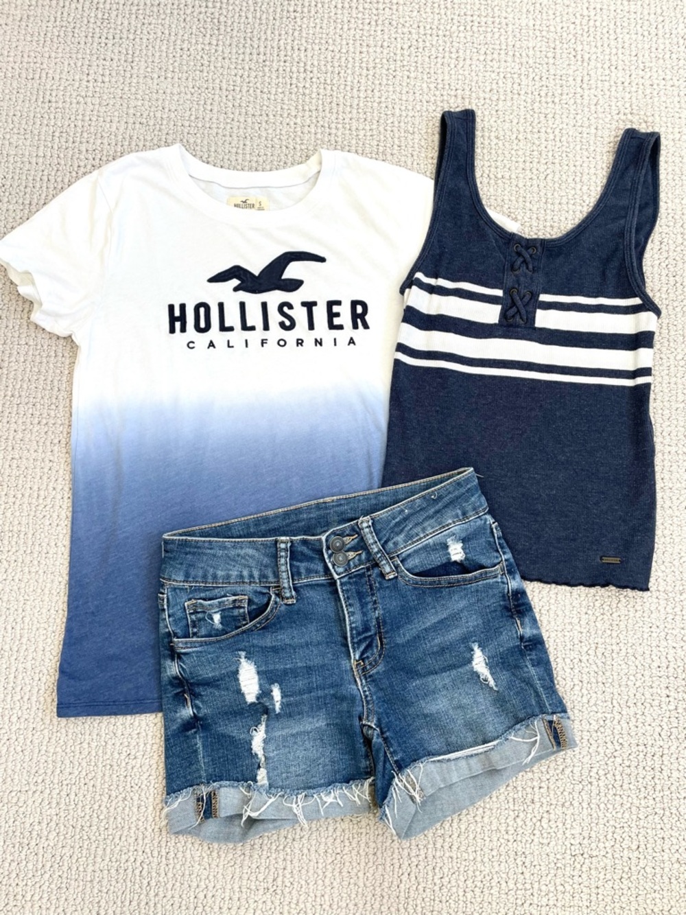 Hollister and Authentic American Heritage Summer Tees and Shorts Bundle